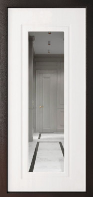 Входная дверь Леон Черный шелк ФЛЗ-120 Белый матовый AGAT
