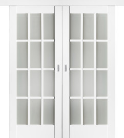Межкомнатная дверь S-1 ПО Белый матовый КУПЕ двухстворчатая V.Doors