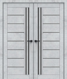 Межкомнатная дверь Q-38 ПО Базальт белый распашная двухстворчатая Quest doors