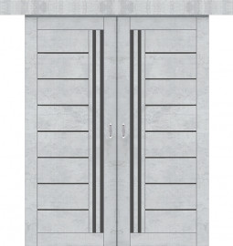 Межкомнатная дверь Q-38 ПО Базальт белый КУПЕ двухстворчатая Quest doors