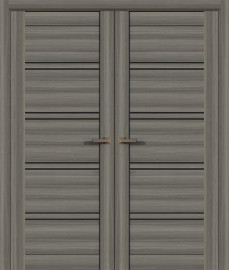 Межкомнатная дверь QX-41 ПО Миндаль распашная двухстворчатая Quest doors