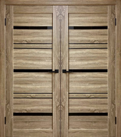 Межкомнатная дверь Е-13 Дуб сонома распашная двухстворчатая V. Doors