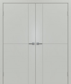 Межкомнатная дверь Графика-2 Серый матовый распашная двухстворчатая V. Doors