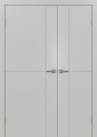 Межкомнатная дверь Графика-2 Серый матовый распашная двухстворчатая 80+40 V. Doors