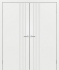 Межкомнатная дверь Графика-3 Белый матовый распашная двухстворчатая V. Doors