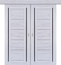 Межкомнатная дверь М-17 Граф белый КУПЕ  двухстворчатая V. Doors