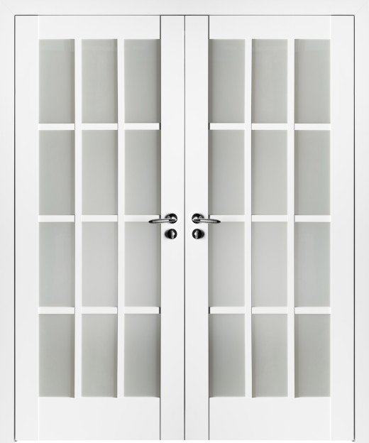 Межкомнатная дверь S-1 ПО Белый матовый распашная двухстворчатая V.Doors