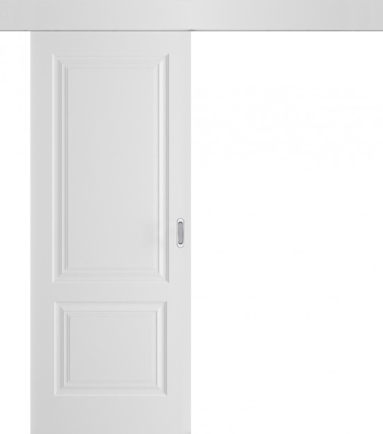 Межкомнатная дверь Симпл-5 ПГ эмаль белая КУПЕ одностворчатая РУМАКС