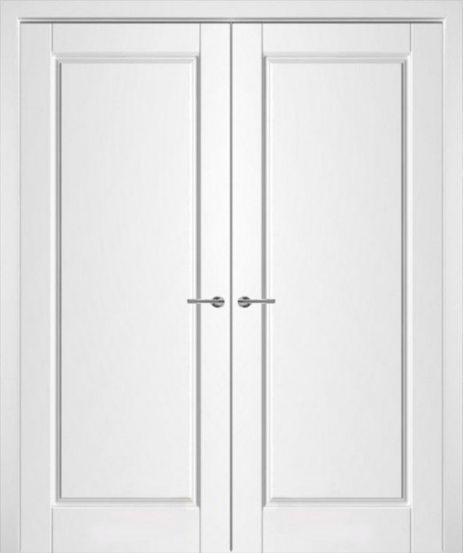 Межкомнатная дверь Уэльс ПГ эмаль белая распашная двухстворчатая РУМАКС