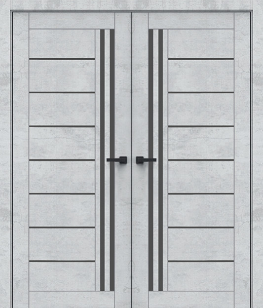 Межкомнатная дверь Q-38 ПО Базальт белый распашная двухстворчатая Quest doors