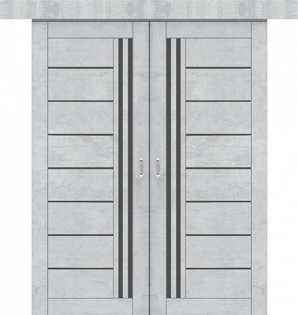 Межкомнатная дверь Q-38 ПО Базальт белый КУПЕ двухстворчатая Quest doors