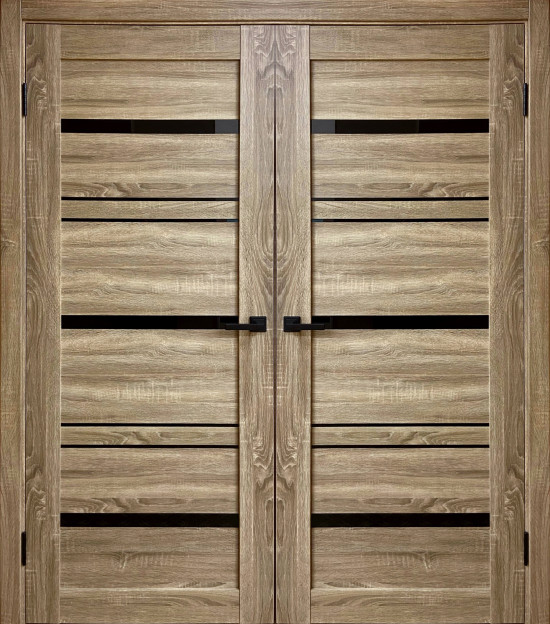 Межкомнатная дверь Е-13 Дуб сонома распашная двухстворчатая V. Doors
