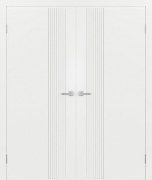 Межкомнатная дверь Графика-3 Белый матовый распашная двухстворчатая V. Doors